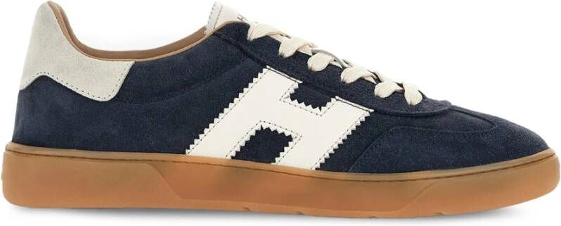 HOGAN Lage Sneakers Heren Hxm6470fb60 Maat: 43 5 Materiaal: Suède Kleur: Blauw