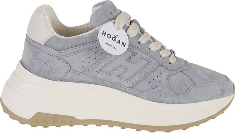 Hogan Blauwe Sneakers met Leren Accenten