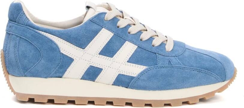 Hogan Blauwe Sneakers met Leren Mix