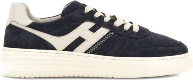 Hogan Blauwe Sneakers met Rubberen Zool