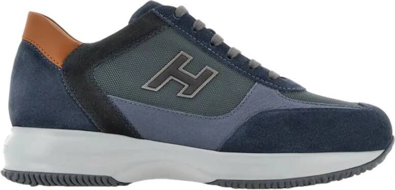 Hogan Blauwe Sneakers met Suède Bovenwerk en Technische Details Blue Heren