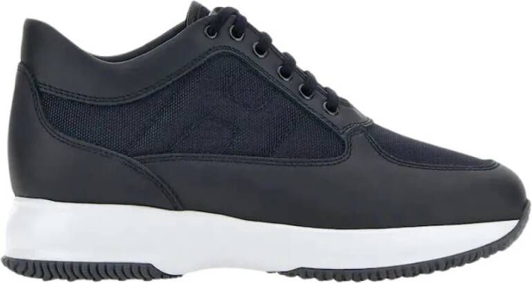 Hogan Blauwe Sneakers met Textiel Inzetstukken Blue Heren