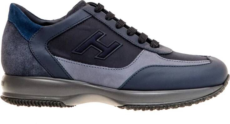 Hogan Blauwe Suède en Leren Interactieve Schoenen