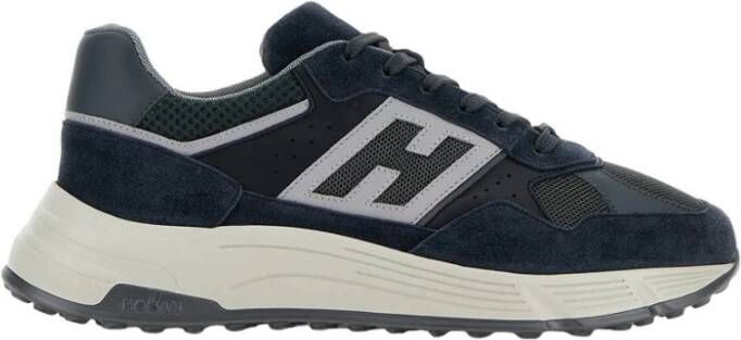 Hogan Blauwe Suède Hyperlight Sneakers Blue Heren