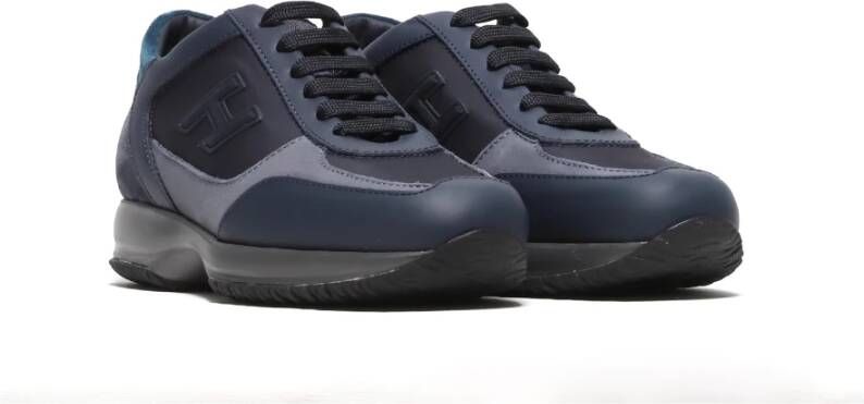 Hogan Blauwe Suède Interactive Sneakers Blauw Heren