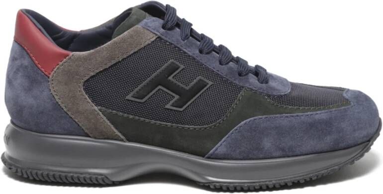 Hogan Blauwe Suede Interactive Sneakers Blue Heren