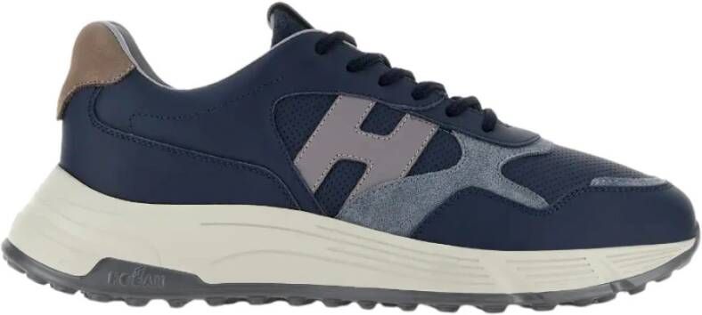 Hogan Blauwe Suède Leren Sneakers Blue Heren