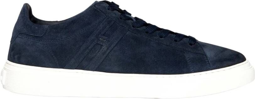 Hogan Marineblauwe Suède Lage Sneakers Blauw Heren