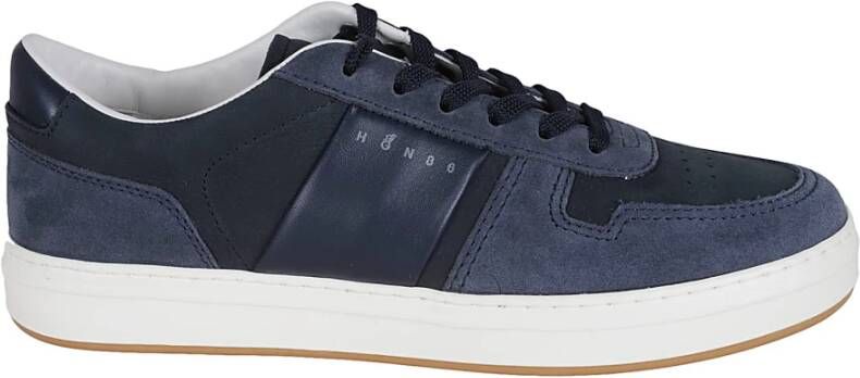 Hogan Blauwe Suède Sneakers met Leren Details
