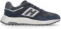 Hogan Blauwe Suède Sneakers Ronde Neus - Thumbnail 1