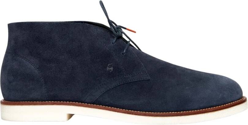 Hogan Blauwe Suède Veterschoenen