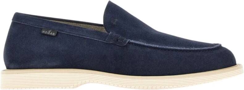 Hogan Blu Ss23 Suède Leren Loafers Blue Heren