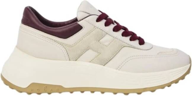 Hogan Bordeaux Wit Nappa Sneakers Memory Foam