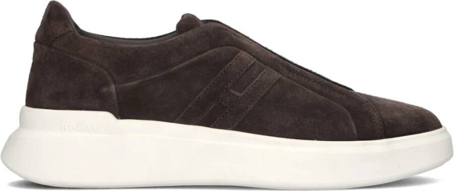 HOGAN Lage Sneakers Heren Hxm5800be00 Maat: 5 Materiaal: Suède Kleur: Bruin