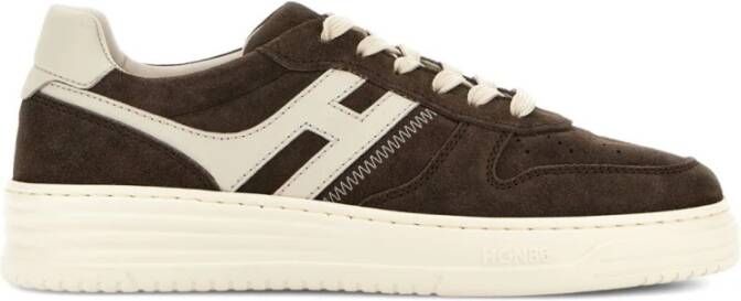 Hogan Bruin Zijde Nylon Sneakers