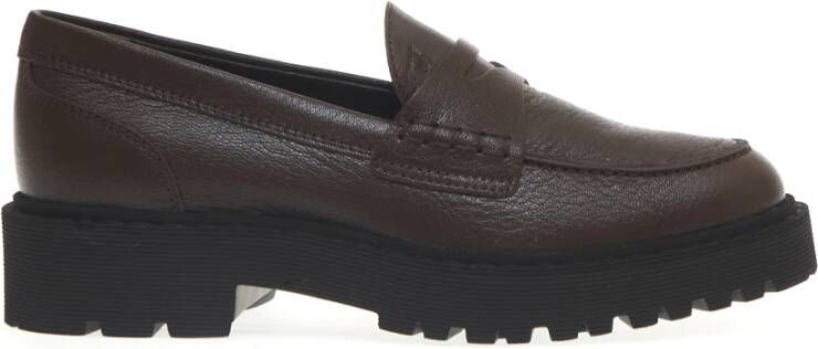 Hogan Bruine Leren Route Moccasin Brown Dames