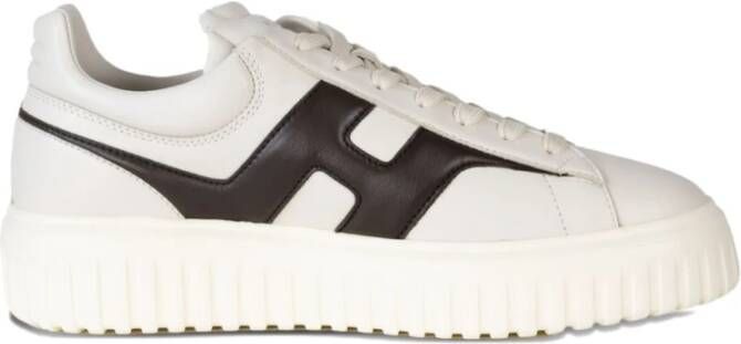 Hogan Bruine Leren Sneakers met H Logo