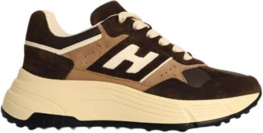Hogan Bruine Leren Sneakers met Memory Foam