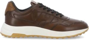 Hogan Bruine Leren Sneakers met Memory Foam Bruin Heren