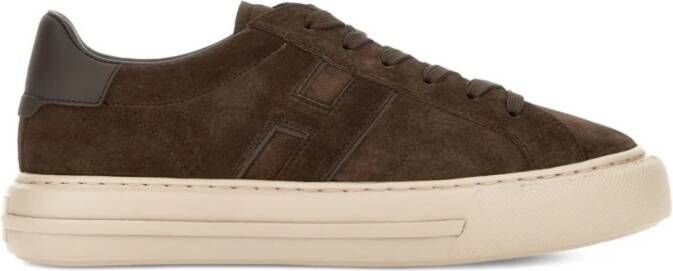 Hogan Bruine Leren Sneakers voor Mannen