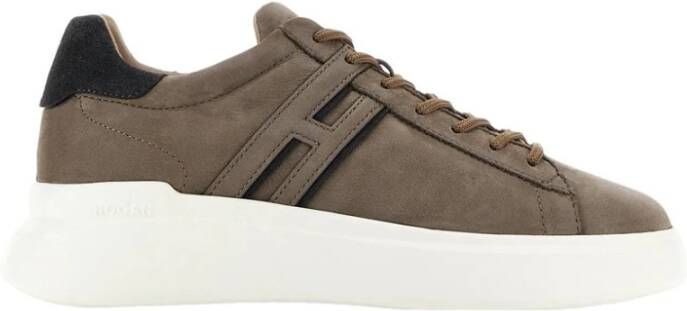 Hogan Bruine Nabuk Sneakers met Memory Foam Zool Brown Dames