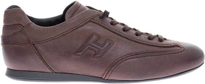 Hogan Bruine Olympia Lage Sneakers Bruin Heren