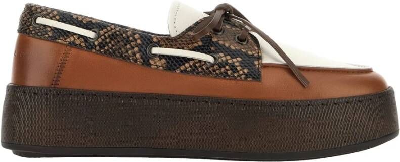 Hogan Bruine Platte Schoenen Barca Stijl