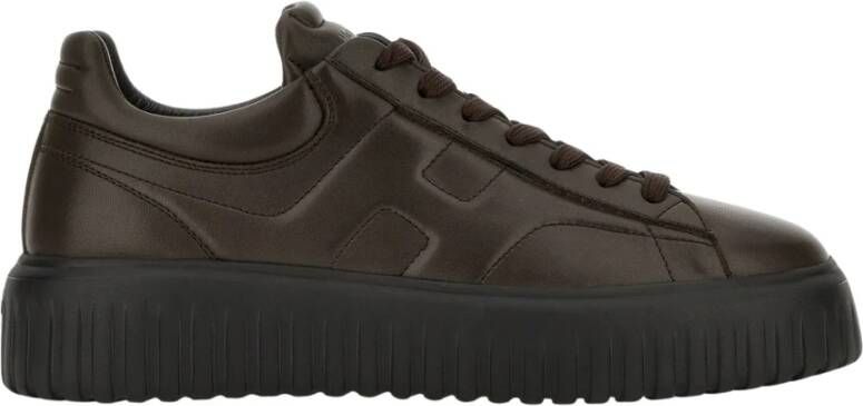Hogan Bruine Platte Schoenen voor Vrouwen