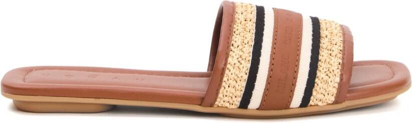 Hogan Bruine Sandaal Model Leer en Stof