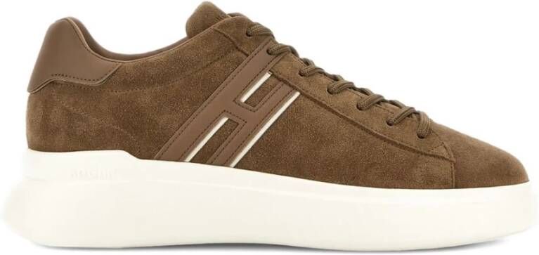 Hogan Bruine Sneakers Geheugenschuim Rubberen Zool