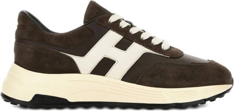 Hogan Bruine Sneakers Geheugenschuim Rubberen Zool