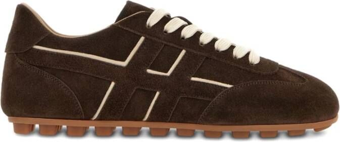 Hogan Bruine Sneakers met Logo Panelen