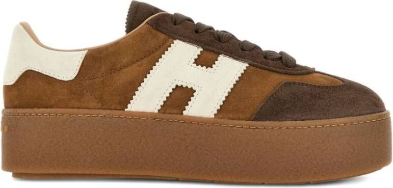 Hogan Bruine Sneakers met Voorsluiting