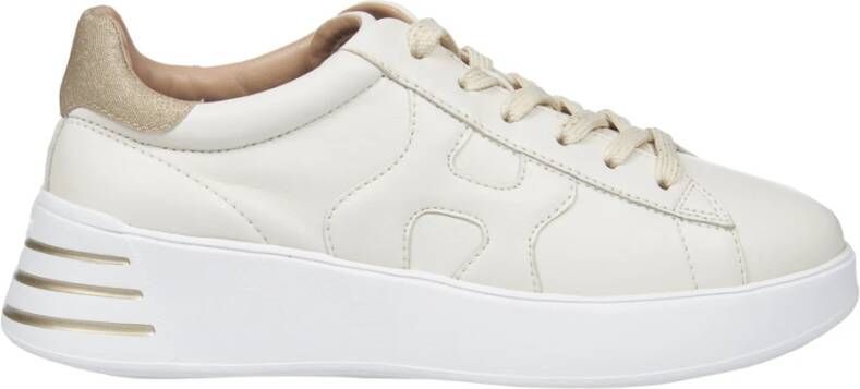 HOGAN Lage Sneakers Dames Rebel H564 Allacciato Maat: 42 Materiaal: Leer Kleur: Goud