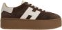 HOGAN Lage Sneakers Dames H681 Allacciato H Maat: 41 Materiaal: Suède Kleur: Bruin - Thumbnail 1