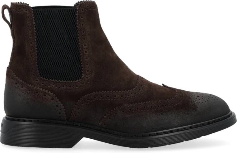 Hogan Bruine Suede Chelsea Boot H576 Brown Heren