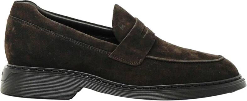 Hogan Bruine Suède Mocassin Brown Heren