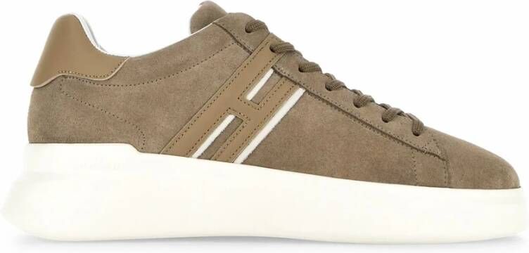 Hogan Bruine Suède Sneakers met Leren Details