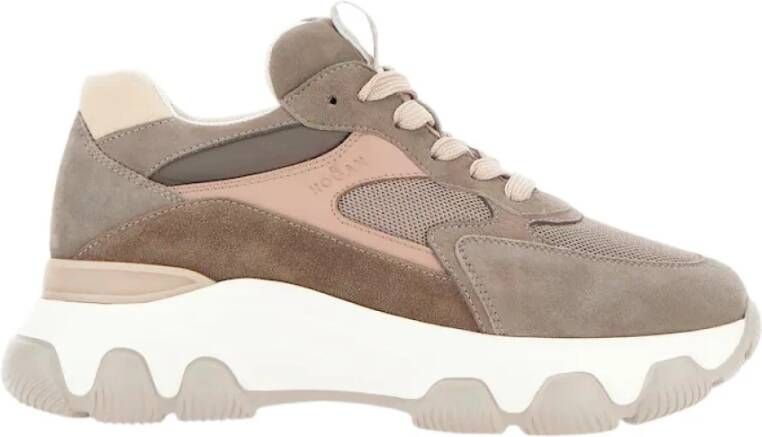 Hogan Bruine Suède Sneakers met Memory Foam Brown Dames