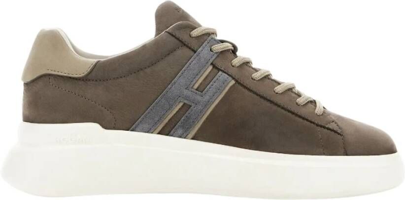 Hogan Bruine Suède Sneakers met Nubuck H Brown Heren