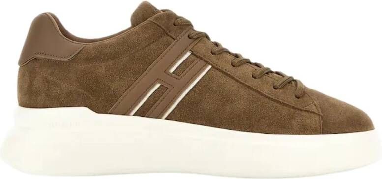 HOGAN Lage Sneakers Heren H580 Allacciato H Slash Maat: 40 5 Materiaal: Suède Kleur: Camel