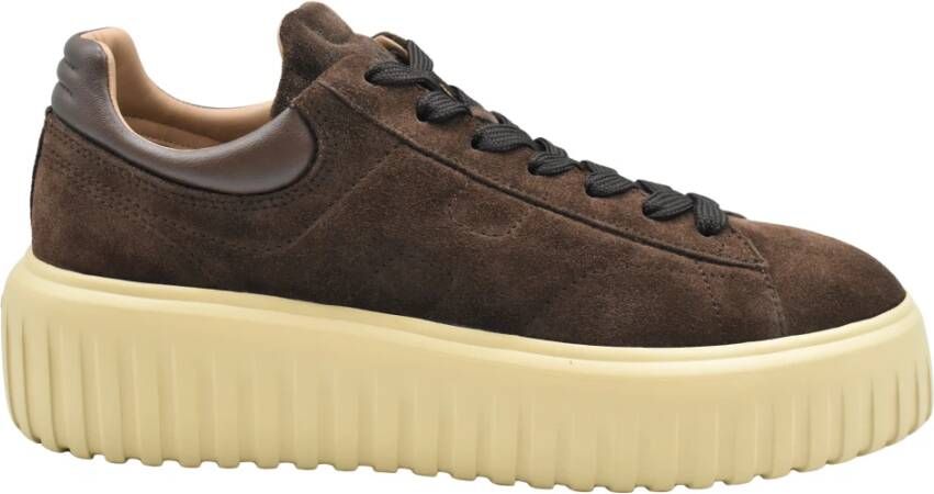 Hogan Bruine Suède Veterschoenen