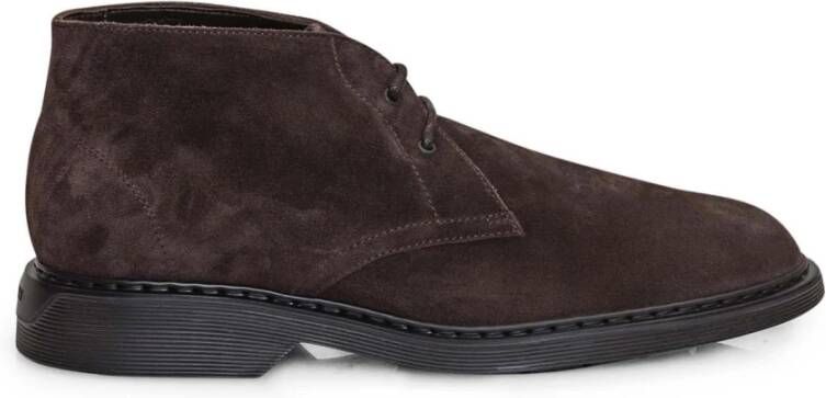 Hogan Bruine Suède Veterschoenen Brown Heren