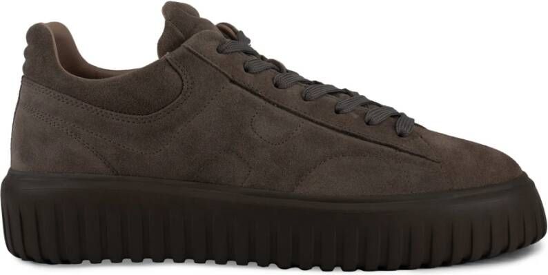 Hogan Bruine Suède Veterschoenen Sneakers