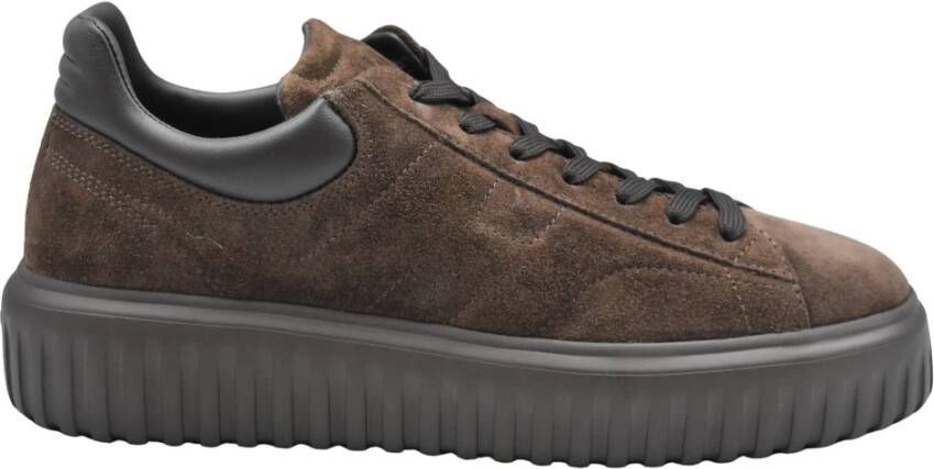 Hogan Bruine Veterschoenen Compact Ontwerp