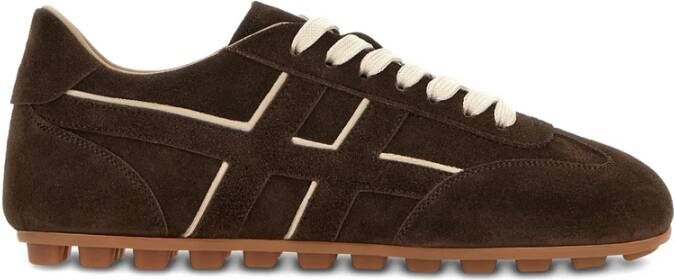 Hogan Bruine Veterschoenen met Logopanelen