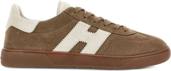 Hogan Bruine Veterschoenen met Platte Zool en Memory Foam