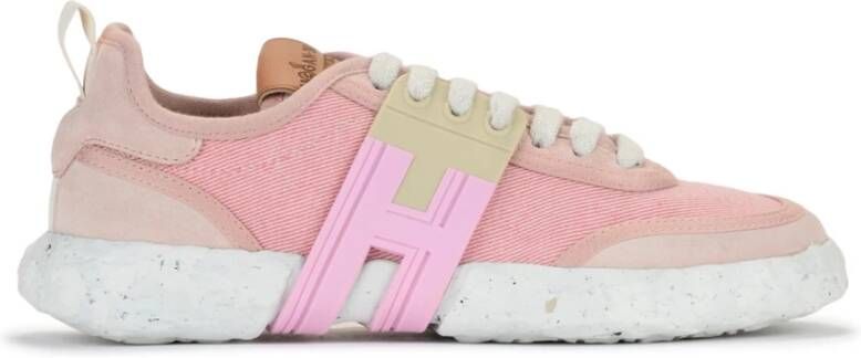 Hogan Canvas Sneakers -3R in Roze en Beige Pink Dames