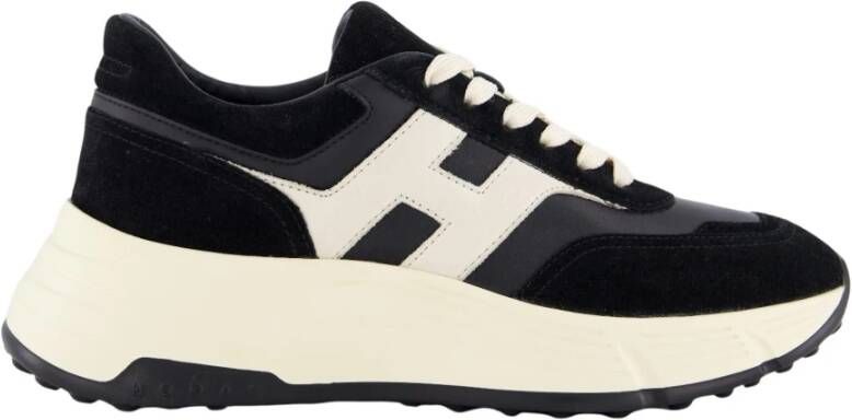 HOGAN Lage Sneakers Dames H669 Allacciato H Maat: 38 Materiaal: Suède Kleur: Zwart