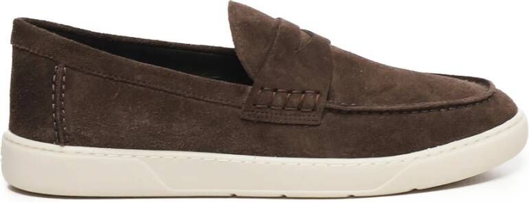 Hogan Chocolade suède loafers met rubberen zool